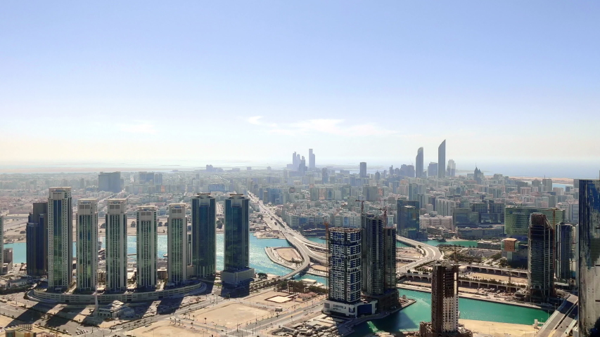 Skyscrapers and skyline of Abu Dhabi in United Arab Emirates, UAE image ...