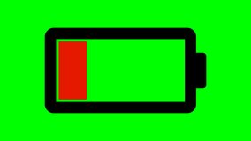 Animation of  BATTERY icon. charge  symbol on  green background 4K accumulator sign.