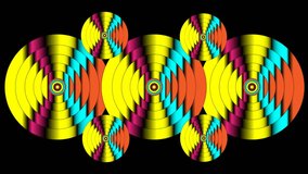 Motion graphics with rotating effects. colorful objects with rotating and falling effects. abstract background animation