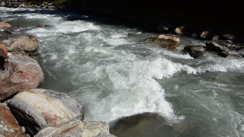 Ruetz river in Stubaital valley in Tyrol, Austria, in summer.