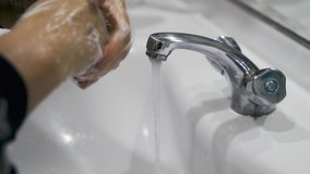 Washing hands frequently to prevent coronavirus epidemic. Close-up video of hand washing with plenty of soap. Hand hygiene to prevent the spread of the virus. Covidien-19. Corona. - Powered by Shutterstock - Get 15% off with code: PIKWIZARD15