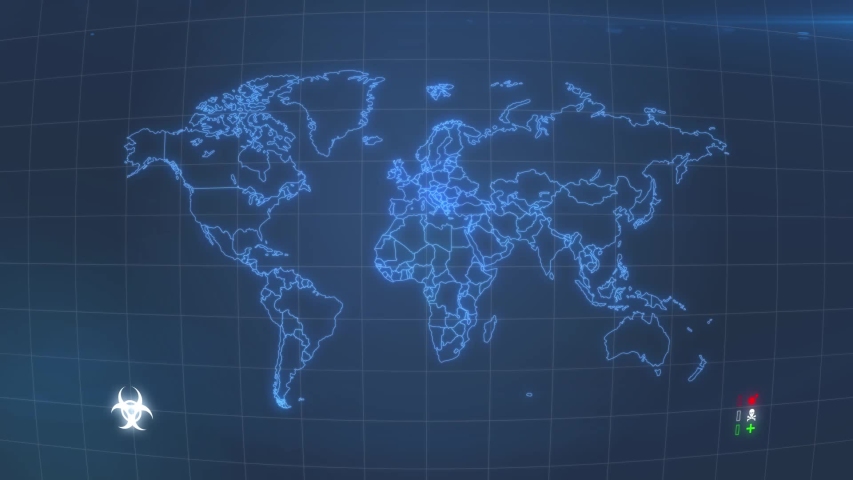 Sci Fi World Map Design Futuristic Stock Footage Video (100% Royalty ...