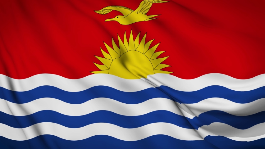 Republic Of Kiribati Flag Is Stock Footage Video (100% Royalty-free 