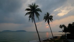 Timelapse video of seascape with sunrise in the morning in Chumphon province of Thailand.