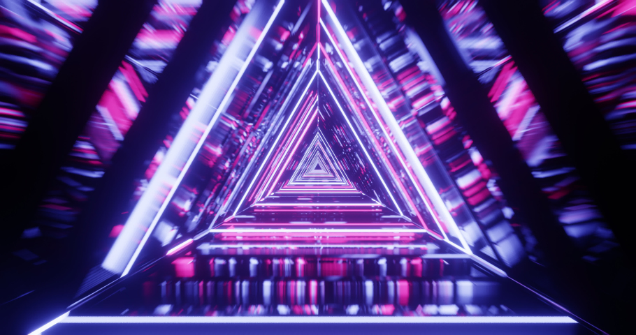 abstract neon hexagon tunnel endless seamless Stock Footage Video (100% ...