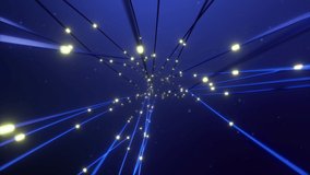 The concept of signal transmission over an optical fiber. The pulses of the signal tend along the wires. - Powered by Shutterstock - Get 15% off with code: PIKWIZARD15