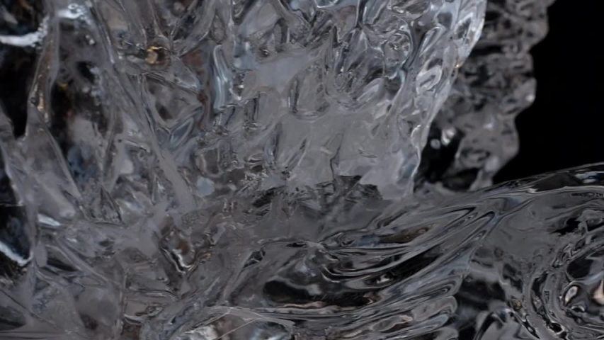 Ice sculpture. closeup pan shot of ice eagle head with black background Royalty-Free Stock Footage #1050837763