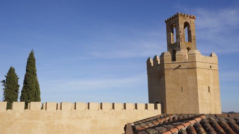 Badajoz castle wall in Spain