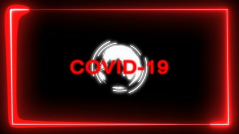 Banner COVID 19 futuristic interface dashboard digital ai series colorful neon glow loop background abstract motion screen animated box shapes lines design laser animation tv spectrum 4K