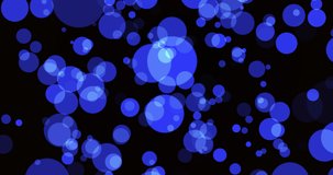 Abstract isolated blurred festive blue lights with bokeh. Sparkling circular motion 3D animation. Blinking lights. video animation. Minimal footage cover design. Futuristic design. stock footage