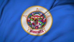 State of minnesota flag is waving 3D animation. minnesota flag waving in the wind. National flag of minnesotai. flag seamless loop animation. 4K