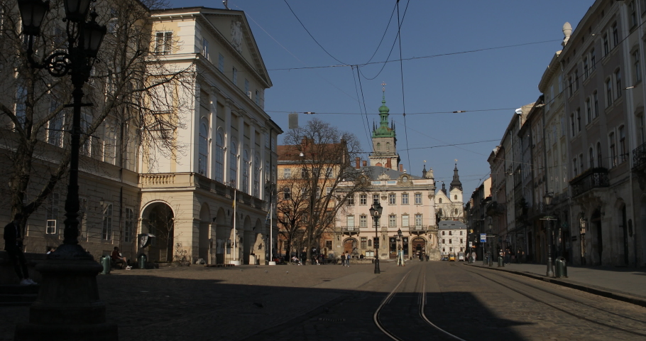 Lviv Rynok Square in spring