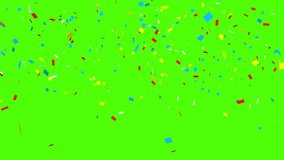 Colorful 3D animation of confetti falling on green screen so you can easily put it into your scene or video. Celebrate the holidays with it. 