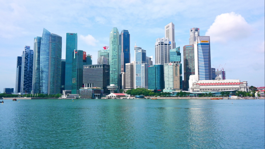 SINGAPORE - January 16, 2019 : Beautiful Time lapse Singapore city skyline 
 | Shutterstock HD Video #1050922087