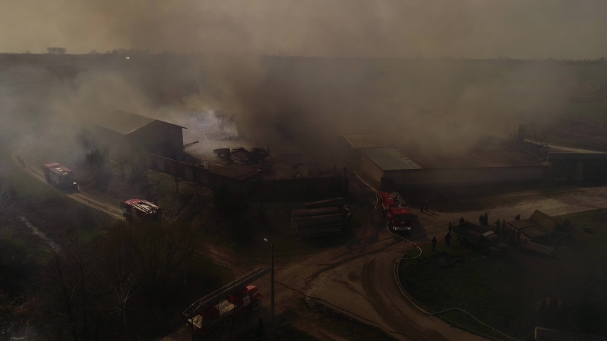 Editorial, 12.04.20, Ukraine, Lypki, Rivne region. Fire in monastery, friary. Firefighters at work.
