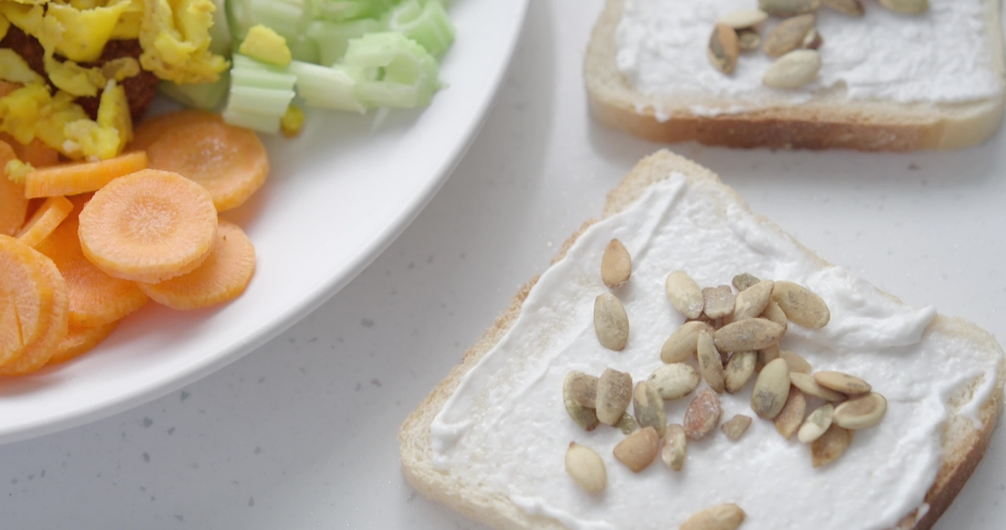 Healthy multivitamin breakfast with vegetables and fruits