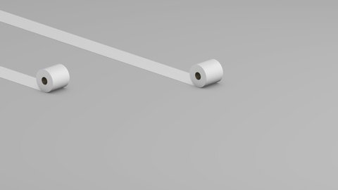Isometric Toilet Paper Unraveling From Left To Right On Screen With Alpha Channel