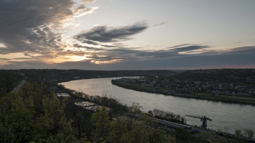 Time Lapse of a Sunrise over the Ohio River