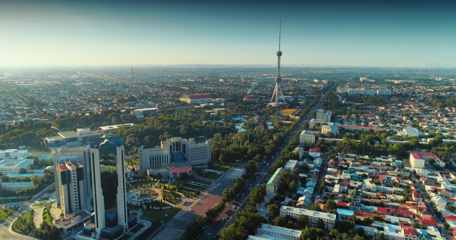 Aerial view Cityscapes of Tashkent , Uzbekistan Royalty-Free Stock Footage #1050973678