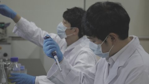 Cheongju-si, Republic of Korea
September 9, 2019 KCDC(korea centers for disease control and prevention) Lab.
The vaccine is being tested on a clean bench using a pipette.