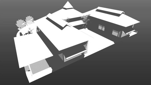 3D animation of shade and shadow simulation for guest house building