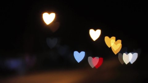 Beautiful blurry hearts bokeh background.valentine day