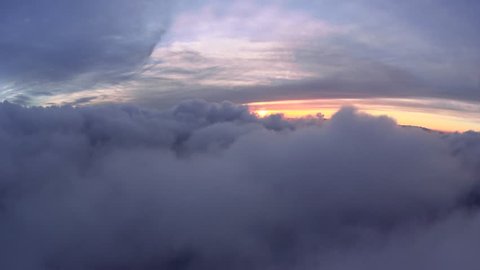 Cloud Sunset at 8000 feet. Cloud Sunset, 4k natural flight. 