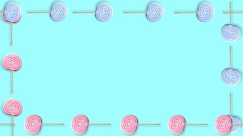 Lollipop Background Frame Template Bright Pastel Stock Footage Video ...