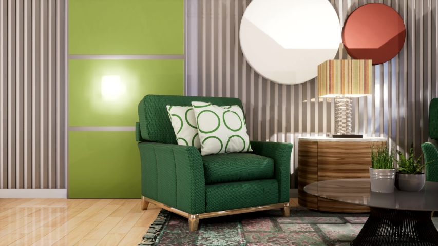 Interior of the living room. 3D illustration