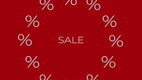Sale sign banner seamless background for promo. Concept of sale - moving pattern looping video for Special offer, animation seamless discount intro.
