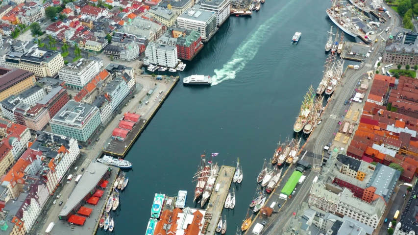 Flight over Bergen, the second largest city in Norway