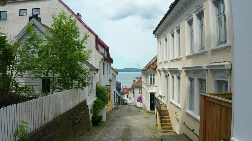 Flight over Bergen, the second largest city in Norway