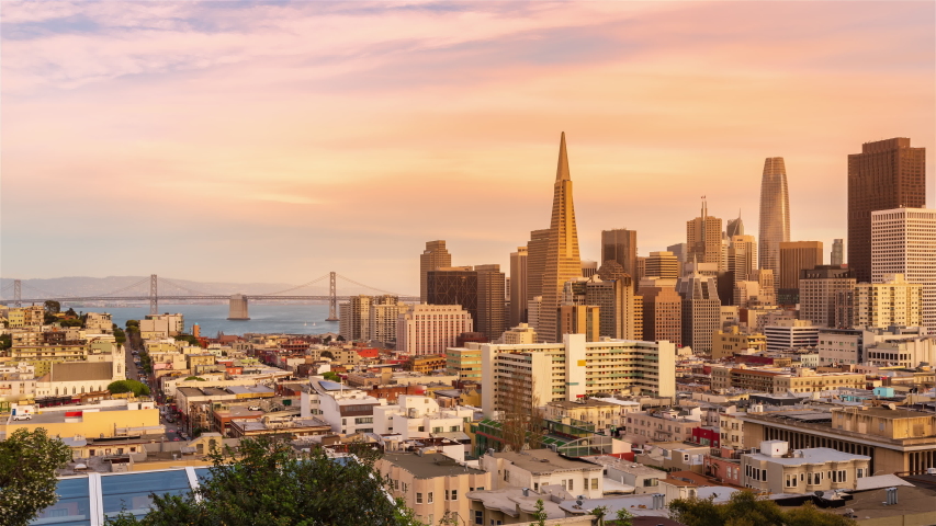 San Francisco Skyline at Sunset Timelapse