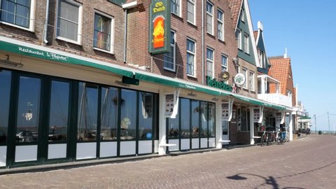 Volendam: April 22, 2020 - Old Dutch Hotel Restaurant