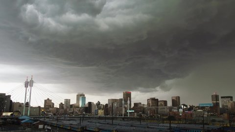Dramatic cloud build-up over Johannesburg, South Africa