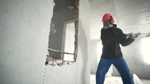 Demolition Work And Rearrangement Worker Stock Footage Video 100 Royalty Free 1009348964 Shutterstock