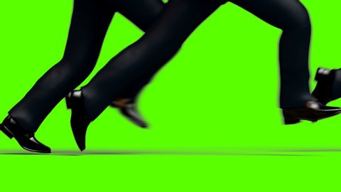 Group of Men Run after an Attractive Woman, Beautiful 3d Animation on a Green Background