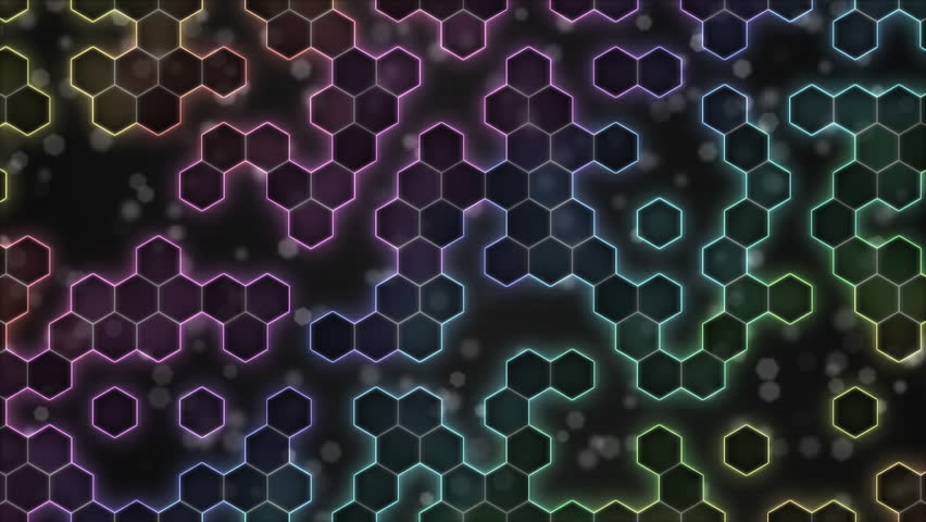 Scrolling Hexagon Background Animation - Stock Footage Video (100%