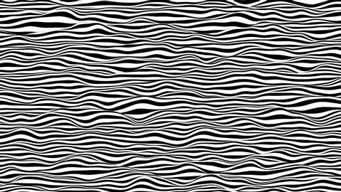 Black and white lines horizontal motion background. Computer generated seamless loop animation. 3d rendering.