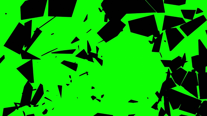 Slow Motion Shattered and broken glass green to black shards flying through the air on a white, black, and green background. Royalty-Free Stock Footage #1051194745