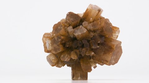 Extremely close view of Arogonite mineral sample. Rotating back to front.