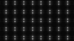 Bright beautiful grey disco background. Flood lights silver with glitter stars on black background. UHD 4k 4096.  Seamless loop. More videos in my portfolio.