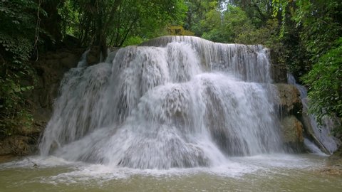 Deep forest Waterfall, Kanchanaburi, Thailand 