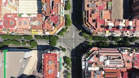 4k video Barcelona Street Road Aerial view of Catalunya, Spain, Europe