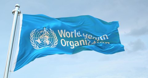World Health Organization Flag Waving loop 4K