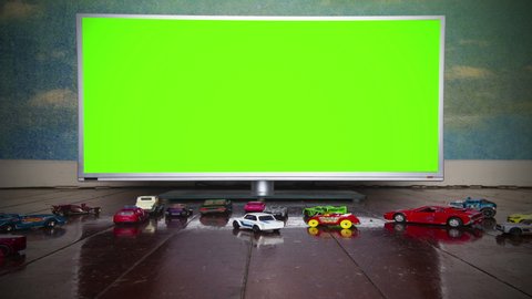 stop motion drive in Movie with green screen 