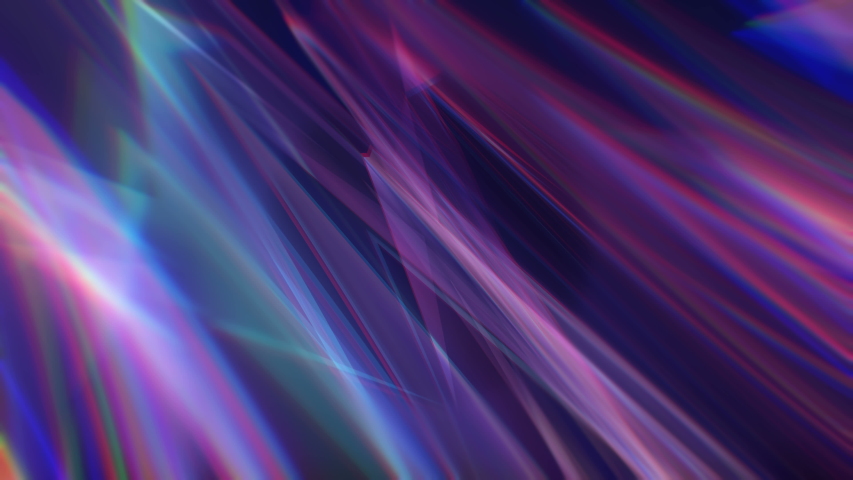 4K Abstract lights backgroud. Animation of glowing neon shapes. Dynamic futuristic wallpaper. Violet light stripes.