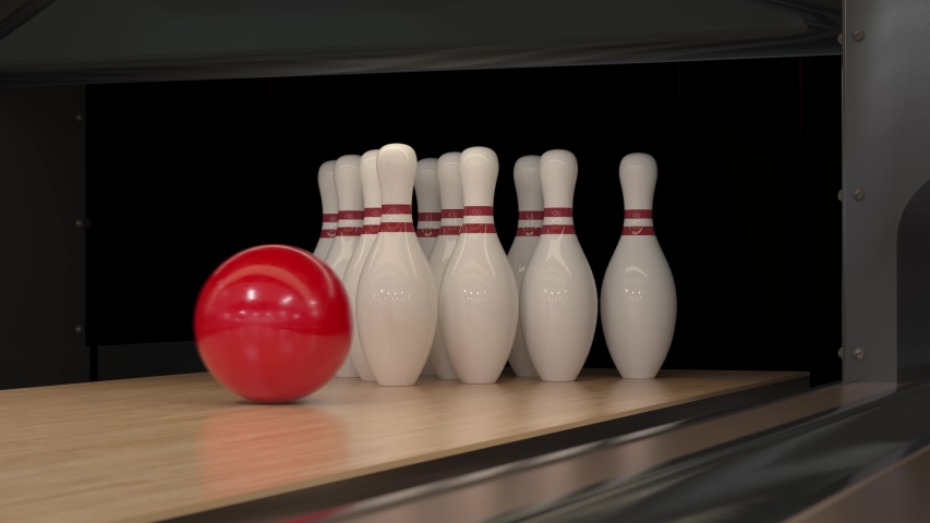 Bowling Strike in slow motion | Shutterstock HD Video #1051256437