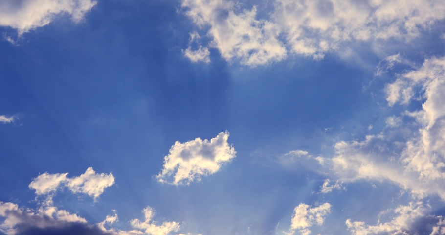 Cloud patterns in partly cloudy sky image - Free stock photo - Public ...