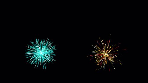 Colourful firework celebrate video.Firework celebration on dark night sky New Year